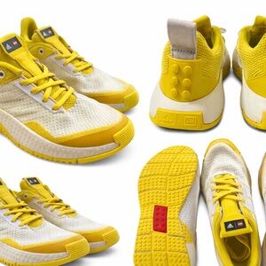 Adidas Bright Yellow and White Athletic Shoes